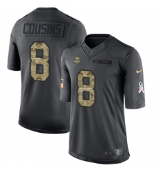 Men's Nike Minnesota Vikings #8 Kirk Cousins Limited Black 2016 Salute to Service NFL Jersey Men's Nike Minnesota Vikings #8 Kirk Cousins Limited Black 2016 Salute to Service NFL Jersey