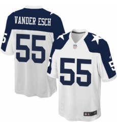 Men's Nike Dallas Cowboys #55 Leighton Vander Esch Game White Throwback Alternate NFL Jersey