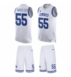 Men's Nike Dallas Cowboys #55 Leighton Vander Esch Limited White Tank Top Suit NFL Jersey