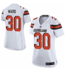 Women's Nike Cleveland Browns #30 Denzel Ward Game White NFL Jersey