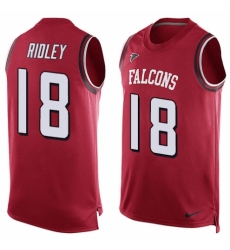 Men's Nike Atlanta Falcons #18 Calvin Ridley Limited Red Player Name & Number Tank Top NFL Jersey