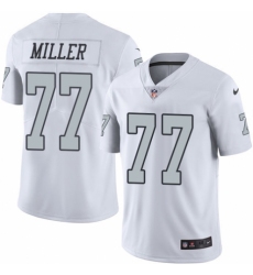 Men's Nike Oakland Raiders #77 Kolton Miller Elite White Rush Vapor Untouchable NFL Jersey
