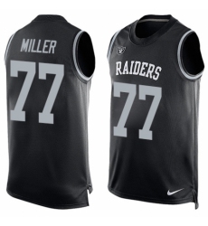 Men's Nike Oakland Raiders #77 Kolton Miller Limited Black Player Name & Number Tank Top NFL Jersey