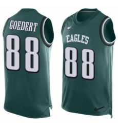 Men's Nike Philadelphia Eagles #88 Dallas Goedert Limited Midnight Green Player Name & Number Tank Top NFL Jersey
