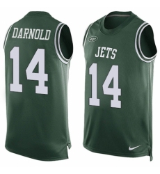 Men's Nike New York Jets #14 Sam Darnold Limited Green Player Name & Number Tank Top NFL Jersey