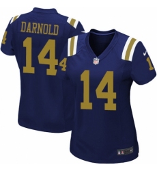 Women's Nike New York Jets #14 Sam Darnold Elite Navy Blue Alternate NFL Jersey