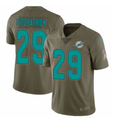 Youth Nike Miami Dolphins #29 Minkah Fitzpatrick Limited Olive 2017 Salute to Service NFL Jersey