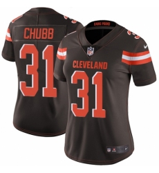 Women's Nike Cleveland Browns #31 Nick Chubb Brown Team Color Vapor Untouchable Elite Player NFL Jersey