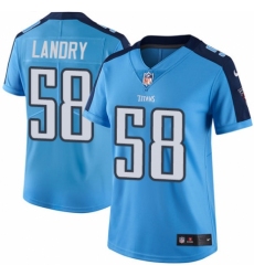 Women's Nike Tennessee Titans #58 Harold Landry Limited Light Blue Rush Vapor Untouchable NFL Jersey