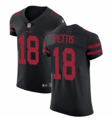 Men's Nike San Francisco 49ers #18 Dante Pettis Black Alternate Vapor Untouchable Elite Player NFL Jersey