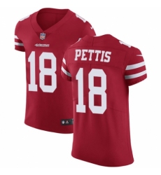 Men's Nike San Francisco 49ers #18 Dante Pettis Red Team Color Vapor Untouchable Elite Player NFL Jersey