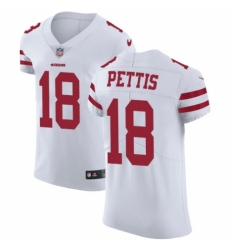 Men's Nike San Francisco 49ers #18 Dante Pettis White Vapor Untouchable Elite Player NFL Jersey