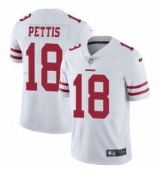 Men's Nike San Francisco 49ers #18 Dante Pettis White Vapor Untouchable Limited Player NFL Jersey