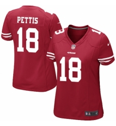 Women's Nike San Francisco 49ers #18 Dante Pettis Game Red Team Color NFL Jersey