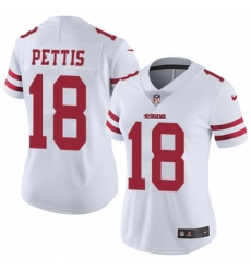 Women's Nike San Francisco 49ers #18 Dante Pettis White Vapor Untouchable Elite Player NFL Jersey