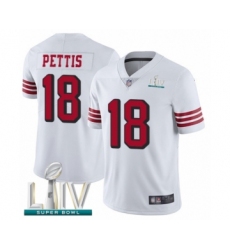 Youth San Francisco 49ers #18 Dante Pettis Limited White Rush Vapor Untouchable Super Bowl LIV Bound Football Jersey