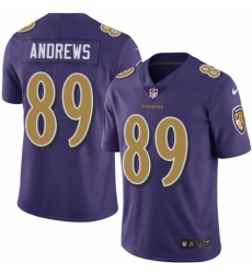 Men's Nike Baltimore Ravens #89 Mark Andrews Elite Purple Rush Vapor Untouchable NFL Jersey