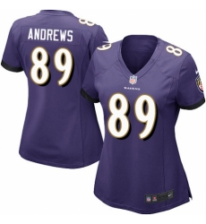 Women's Nike Baltimore Ravens #89 Mark Andrews Game Purple Team Color NFL Jersey