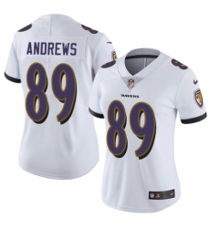 Women's Nike Baltimore Ravens #89 Mark Andrews White Vapor Untouchable Elite Player NFL Jersey