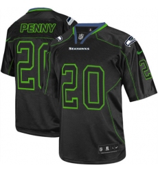Men's Nike Seattle Seahawks #20 Rashaad Penny Elite Lights Out Black NFL Jersey
