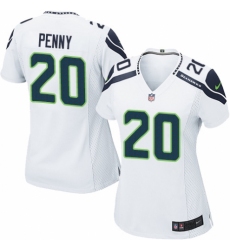 Women's Nike Seattle Seahawks #20 Rashaad Penny Game White NFL Jersey