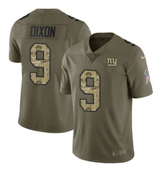 Men's Nike New York Giants #9 Riley Dixon Limited Olive Camo 2017 Salute to Service NFL Jersey