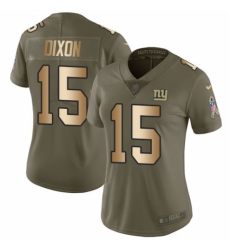 Women's Nike New York Giants #15 Riley Dixon Limited Olive Gold 2017 Salute to Service NFL Jersey