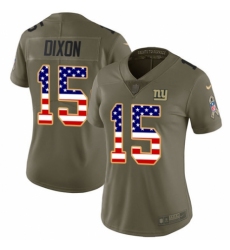 Women's Nike New York Giants #15 Riley Dixon Limited Olive USA Flag 2017 Salute to Service NFL Jersey