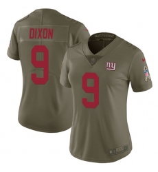 Women's Nike New York Giants #9 Riley Dixon Limited Olive 2017 Salute to Service NFL Jersey