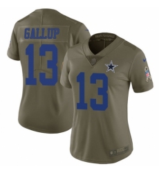 Women's Nike Dallas Cowboys #13 Michael Gallup Limited Olive 2017 Salute to Service NFL Jersey