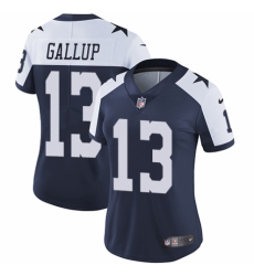 Women's Nike Dallas Cowboys #13 Michael Gallup Navy Blue Throwback Alternate Vapor Untouchable Elite Player NFL Jersey