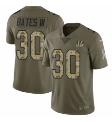 Men's Nike Cincinnati Bengals #30 Jessie Bates III Limited Olive Camo 2017 Salute to Service NFL Jersey