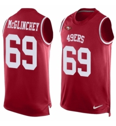 Men's Nike San Francisco 49ers #69 Mike McGlinchey Limited Red Player Name & Number Tank Top NFL Jersey