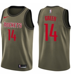 Youth Nike Houston Rockets #14 Gerald Green Swingman Green Salute to Service NBA Jersey