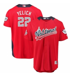 Youth Majestic Milwaukee Brewers #22 Christian Yelich Game Red National League 2018 MLB All-Star MLB Jersey