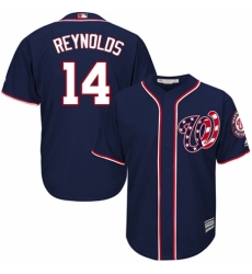 Youth Majestic Washington Nationals #14 Mark Reynolds Replica Navy Blue Alternate 2 Cool Base MLB Jersey