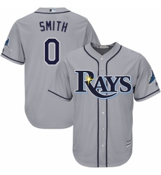 Youth Majestic Tampa Bay Rays #0 Mallex Smith Authentic Grey Road Cool Base MLB Jersey