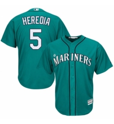 Youth Majestic Seattle Mariners #5 Guillermo Heredia Replica Teal Green Alternate Cool Base MLB Jersey