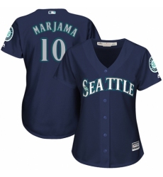 Women's Majestic Seattle Mariners #10 Mike Marjama Replica Navy Blue Alternate 2 Cool Base MLB Jersey