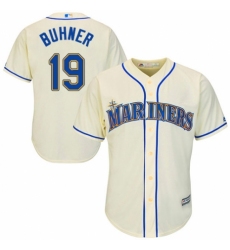 Youth Majestic Seattle Mariners #19 Jay Buhner Replica Cream Alternate Cool Base MLB Jersey