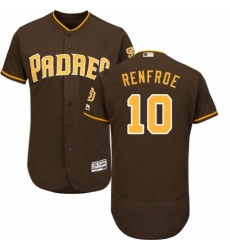 Men's Majestic San Diego Padres #10 Hunter Renfroe Brown Alternate Flex Base Authentic Collection MLB Jersey