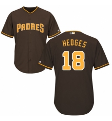 Men's Majestic San Diego Padres #18 Austin Hedges Replica Brown Alternate Cool Base MLB Jersey