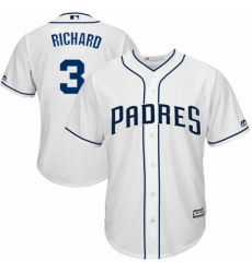 Youth Majestic San Diego Padres #3 Clayton Richard Authentic White Home Cool Base MLB Jersey