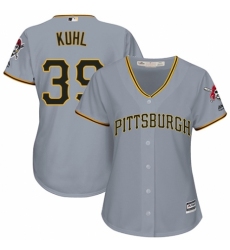 Women's Majestic Pittsburgh Pirates #39 Chad Kuhl Replica Grey Road Cool Base MLB Jersey