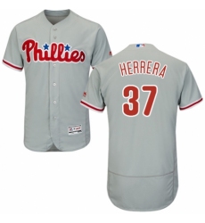 Men's Majestic Philadelphia Phillies #37 Odubel Herrera Grey Road Flex Base Authentic Collection MLB Jersey