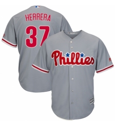 Youth Majestic Philadelphia Phillies #37 Odubel Herrera Authentic Grey Road Cool Base MLB Jersey