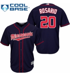 Youth Majestic Minnesota Twins #20 Eddie Rosario Replica Navy Blue Alternate Road Cool Base MLB Jersey