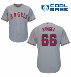 Men's Majestic Los Angeles Angels of Anaheim #66 J. C. Ramirez Replica Grey Road Cool Base MLB Jersey
