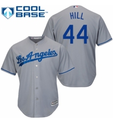 Youth Majestic Los Angeles Dodgers #44 Rich Hill Authentic Grey Road Cool Base MLB Jersey