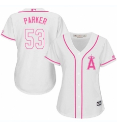 Women's Majestic Los Angeles Angels of Anaheim #53 Blake Parker Authentic White Fashion Cool Base MLB Jersey